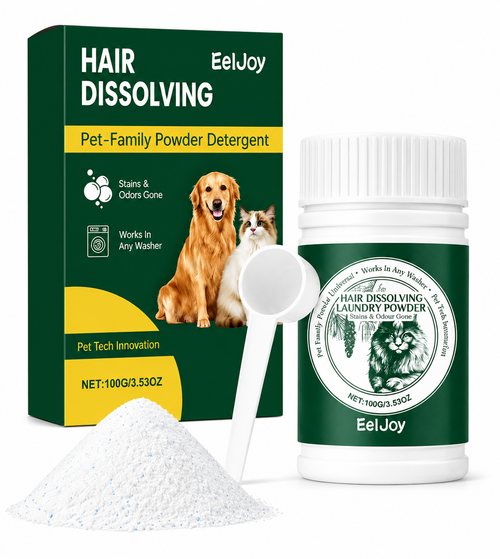 Quitapelos de lavadora Pawzero, bote de detergente en polvo de 100 g para eliminar pelo de mascotas de la ropa