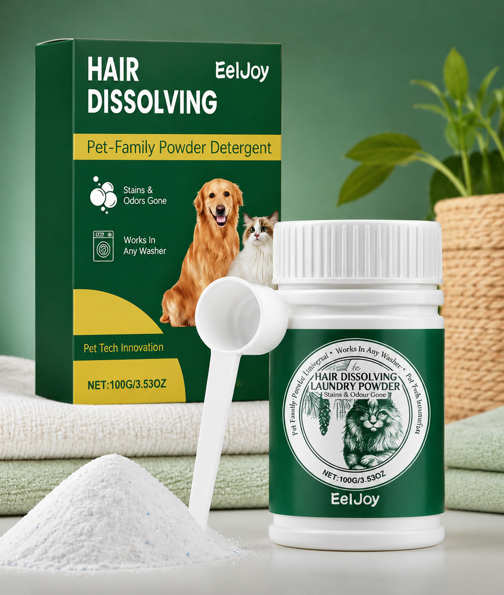 Detalle del envase de Pawzero, aditivo en polvo antipelo de perro y gato para la colada